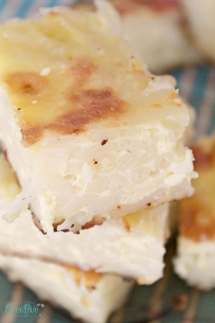 A comforting pasta pudding recipe with sheep's cheese, vanilla, and lemon. Easy to make, loved by kids and fussy eaters!